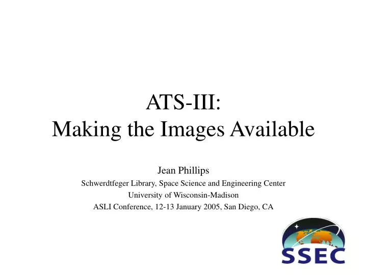 ats iii making the images available