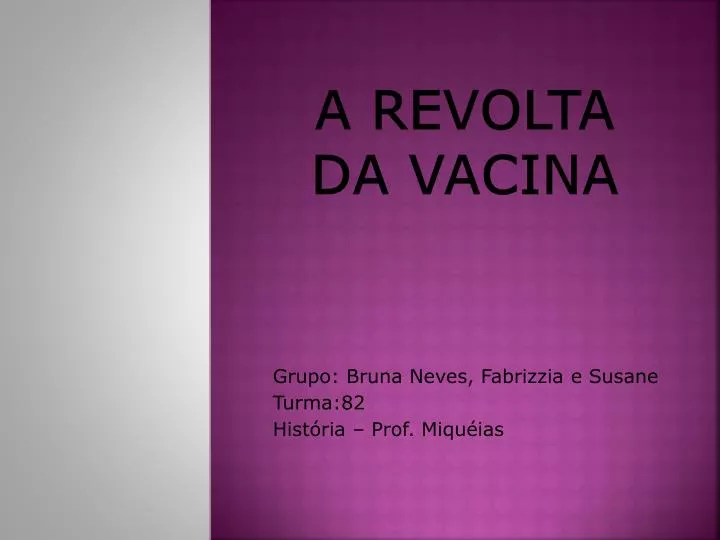 a revolta da vacina