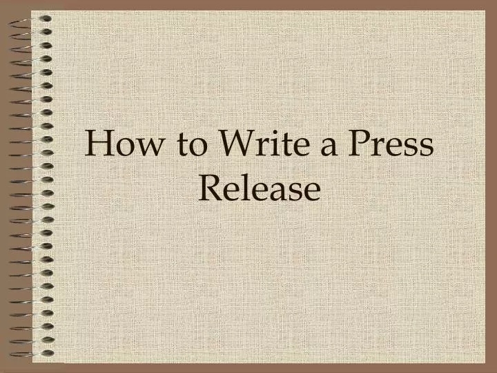 how to write a press release