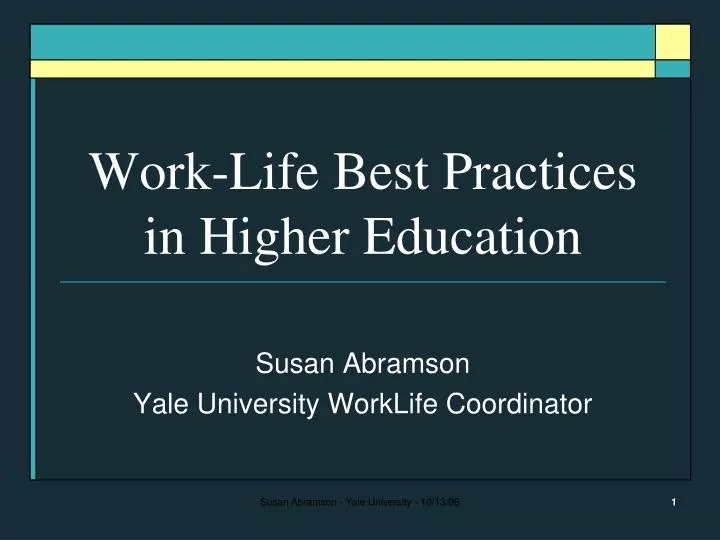 work life best practices in higher education