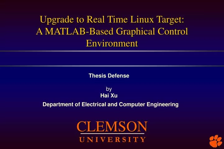 upgrade to real time linux target a matlab based graphical control environment