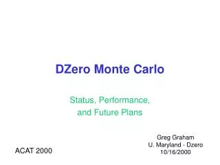 DZero Monte Carlo