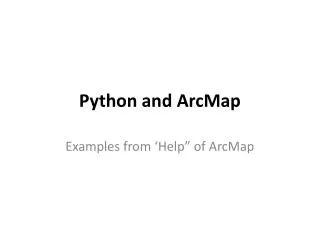 Python and ArcMap