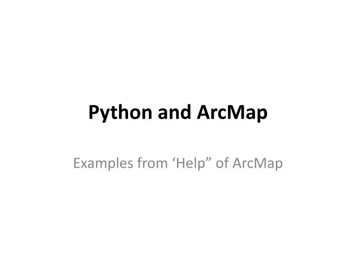 python and arcmap