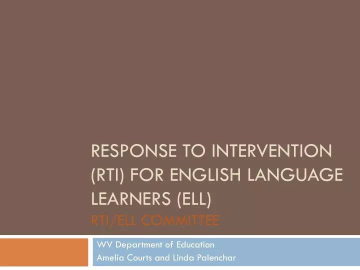 response to intervention rti for english language learners ell rti ell committee