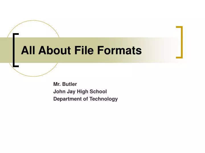 all about file formats