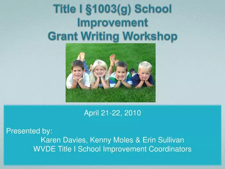 title i 1003 g school improvement grant writing workshop