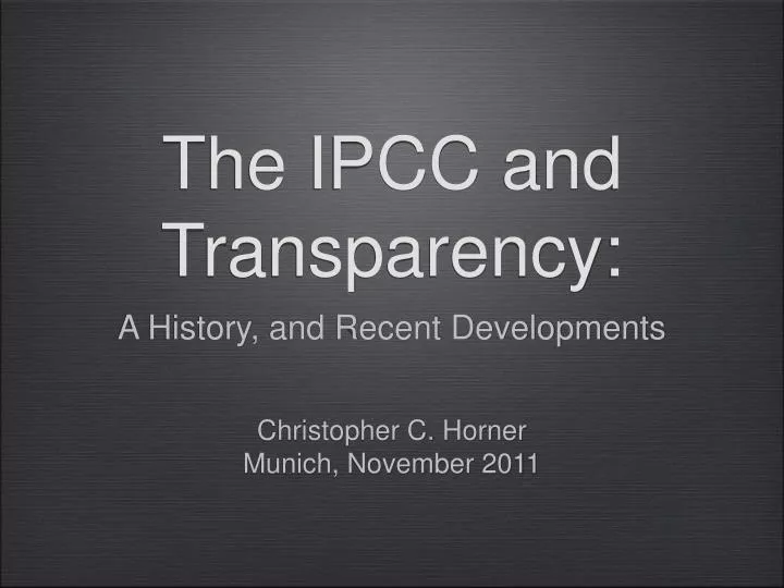 the ipcc and transparency