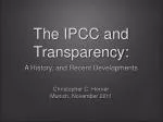 The IPCC and Transparency: A History Unveiled - slide 1
