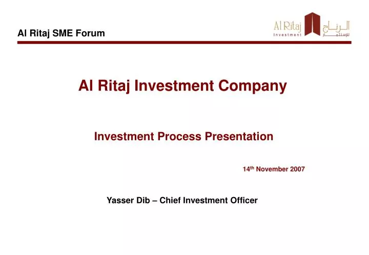 PPT - Al Ritaj Investment Company PowerPoint Presentation, free ...