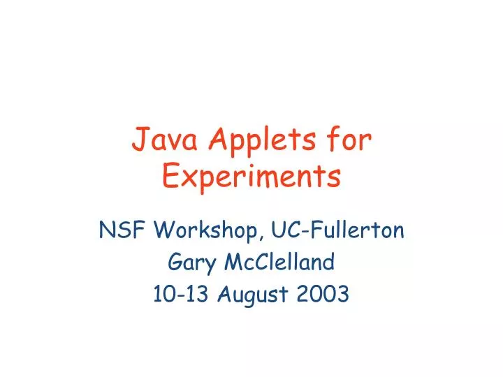 java applets for experiments