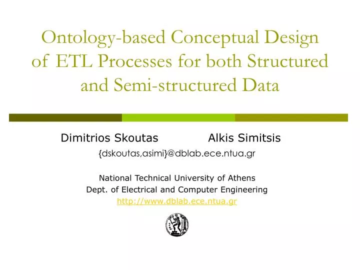 ontology based conceptual design of etl processes for both structured and semi structured data