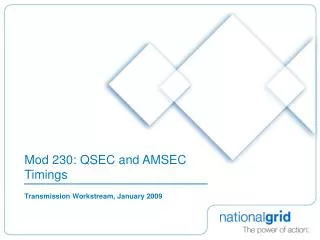 Mod 230: QSEC and AMSEC Timings