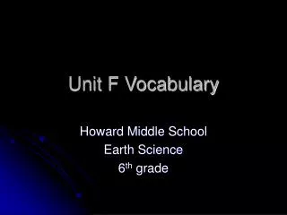 Unit F Vocabulary