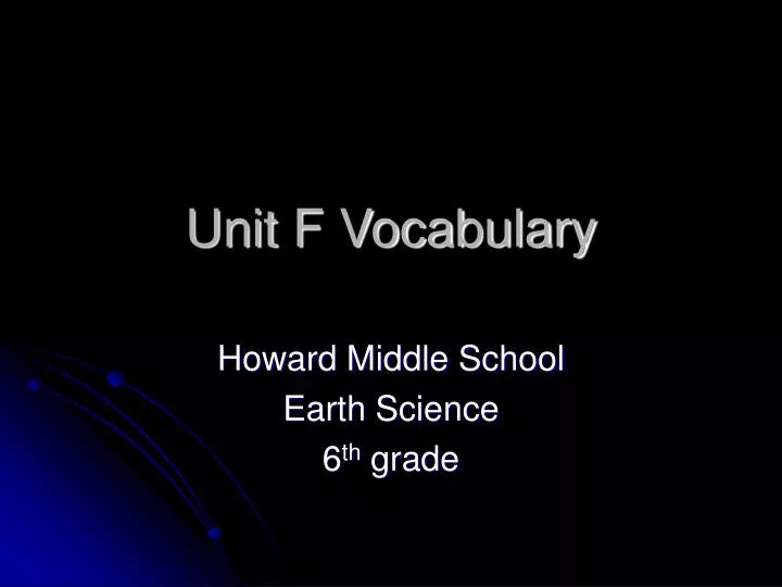 unit f vocabulary
