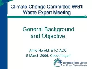 Climate Change Committee WG1 Waste Expert Meeting