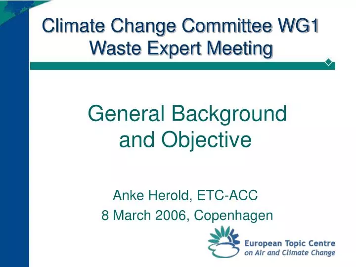 climate change committee wg1 waste expert meeting