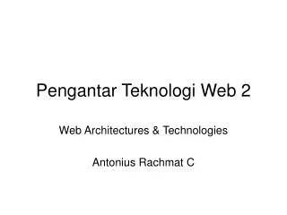 Pengantar Teknologi Web 2