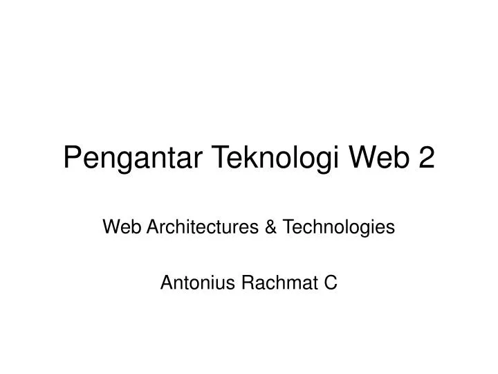 pengantar teknologi web 2