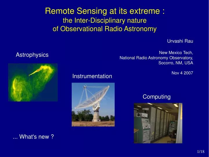 remote sensing at its extreme the inter disciplinary nature of observational radio astronomy