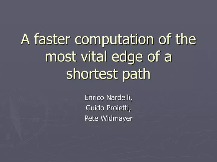 a faster computation of the most vital edge of a shortest path