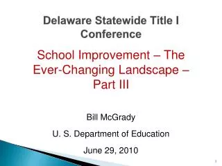 Delaware Statewide Title I Conference