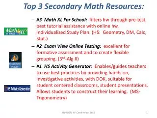 Top 3 Secondary Math Resources: Math