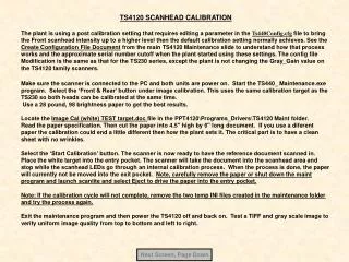 TS4120 SCANHEAD CALIBRATION