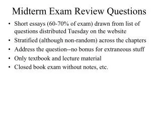 Midterm Exam Review Questions