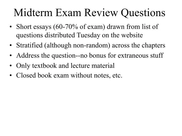 midterm exam review questions