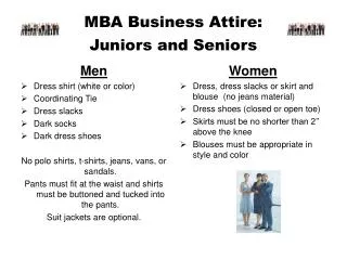 MBA Business Attire: Juniors and Seniors