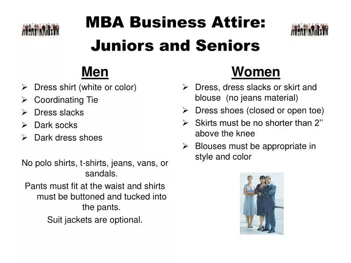 mba business attire juniors and seniors