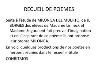 recueil de poemes