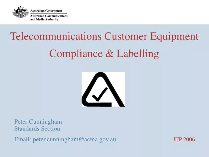telecommunications customer equipment compliance labelling