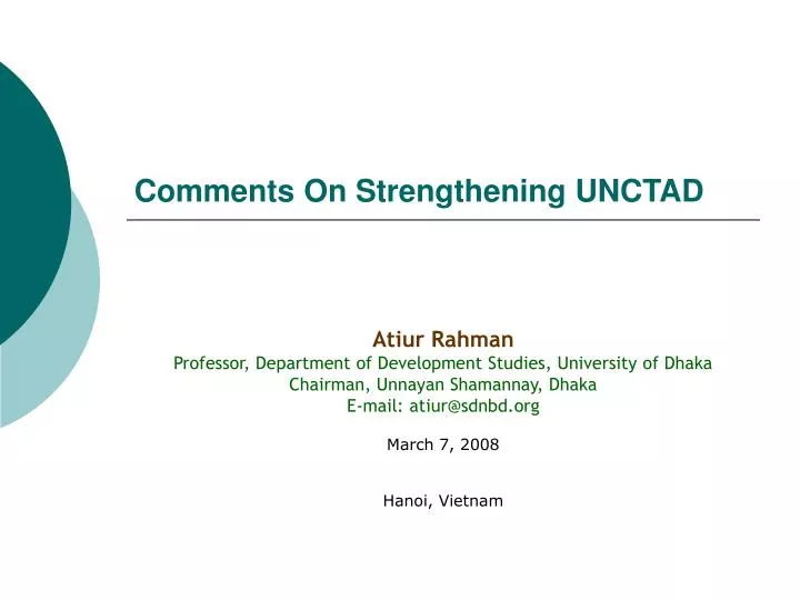 comments on strengthening unctad