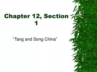 Chapter 12, Section 1