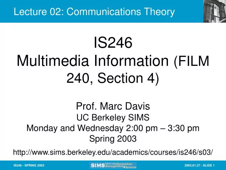 lecture 02 communications theory