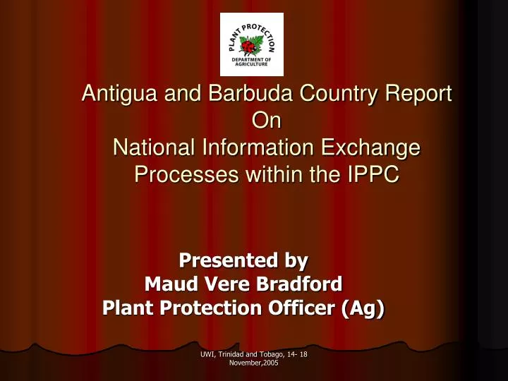 antigua and barbuda country report on national information exchange processes within the ippc