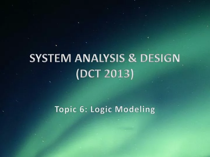system analysis design dct 2013