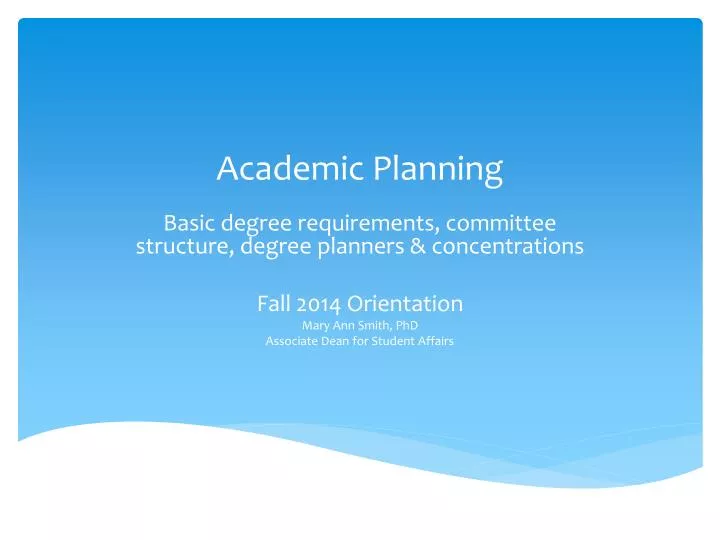 academic planning