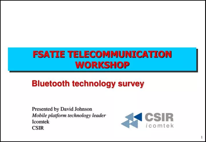 fsatie telecommunication workshop