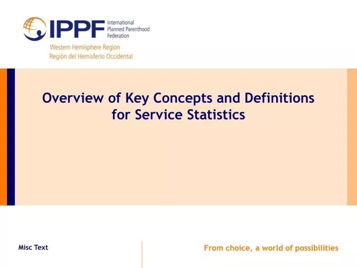 overview of key concepts and definitions for service statistics