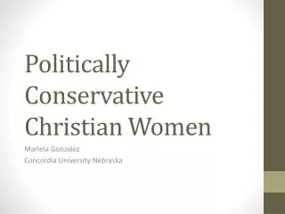 Politically Conservative Christian Women