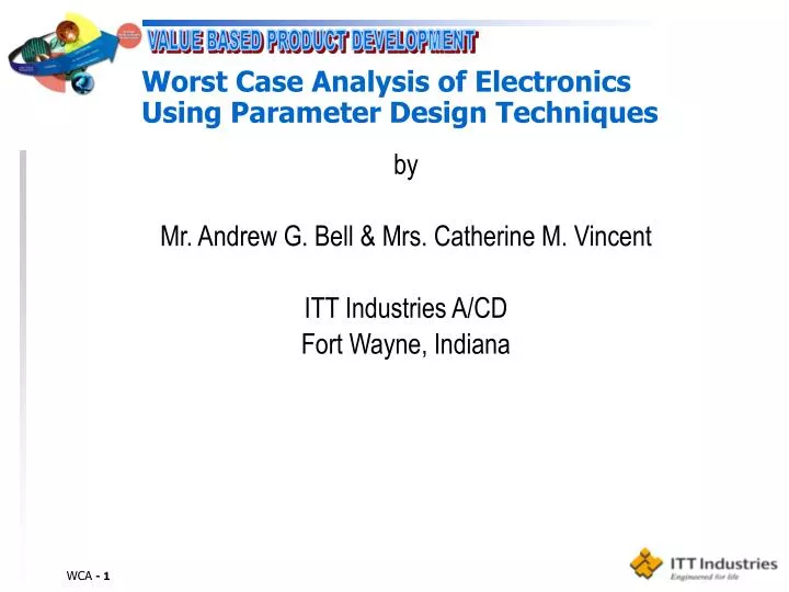 worst case analysis of electronics using parameter design techniques