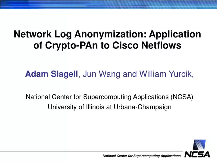 network log anonymization application of crypto pan to cisco netflows