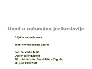 uvod u ra unalno jezikoslovlje