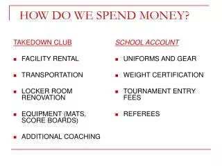 HOW DO WE SPEND MONEY?