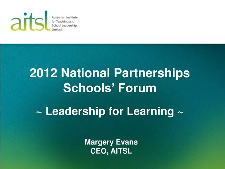 2012 national partnerships schools forum