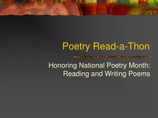 Poetry Read-a-Thon