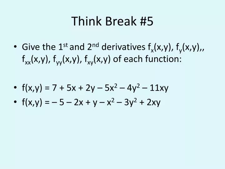 think break 5